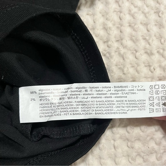 Zara Black Super Soft Baby Tee Shirt Size Medium - Picture 3 of 5